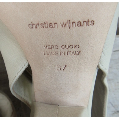 Pre-owned Christian Wijnants Leather Ankle Boots In White