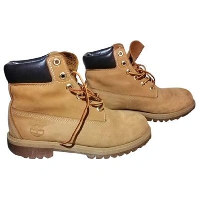Pre-owned Timberland Camel Suede Ankle Boots