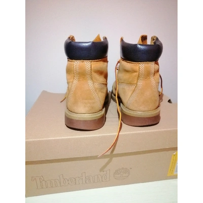 Pre-owned Timberland Camel Suede Ankle Boots