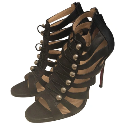 Pre-owned Christian Louboutin Leather Heels In Black