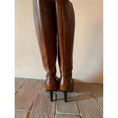 Pre-owned Tod's Leather Boots In Brown