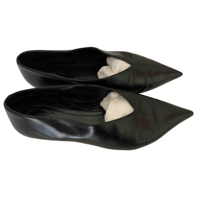 Pre-owned Celine Leather Ballet Flats In Black