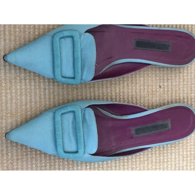 Pre-owned Alberta Ferretti Cloth Sandals In Turquoise