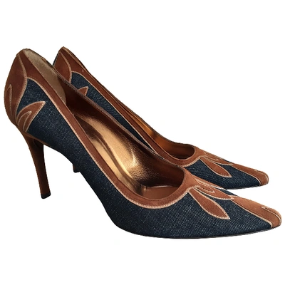 Pre-owned Dolce & Gabbana Cloth Heels In Blue