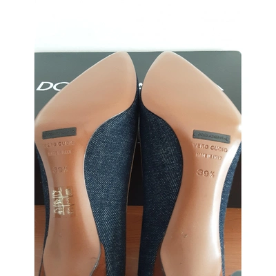 Pre-owned Dolce & Gabbana Cloth Heels In Blue