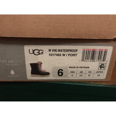 Pre-owned Ugg Leather Snow Boots In Pink