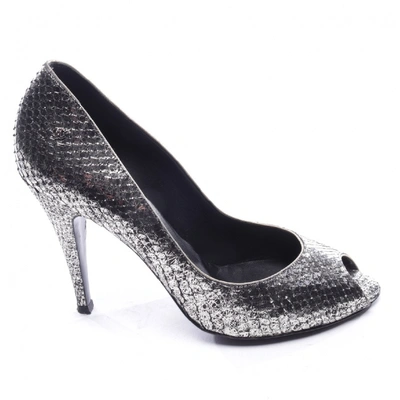 Pre-owned Chanel Metallic Python Heels