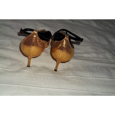 Pre-owned Casadei Leather Heels In Gold