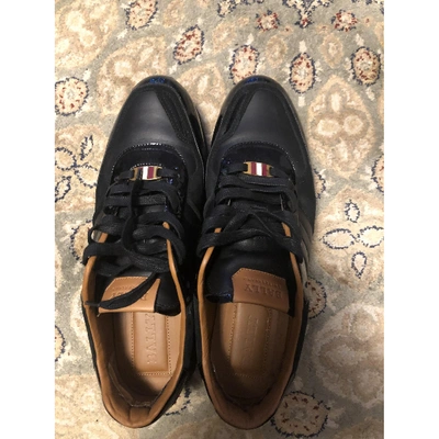 Pre-owned Bally Leather Trainers In Black