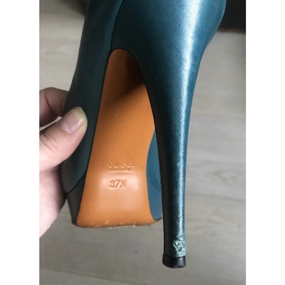 Pre-owned Gucci Leather Heels In Blue