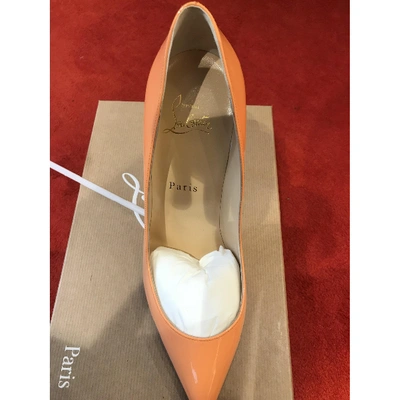 Pre-owned Christian Louboutin Pigalle Patent Leather Heels In Orange
