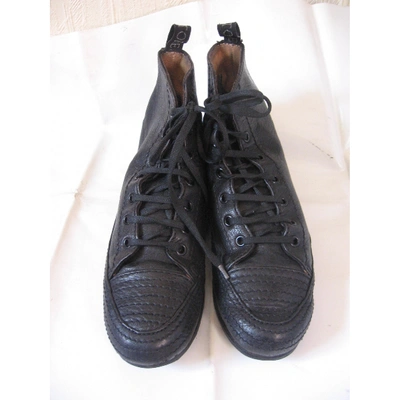 SARTORE Pre-owned Leather Trainers In Black