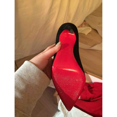 Pre-owned Christian Louboutin So Kate  Black Suede Heels