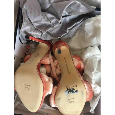 Pre-owned Marco De Vincenzo Pink Velvet Sandals