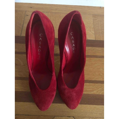 Pre-owned Casadei Heels In Red