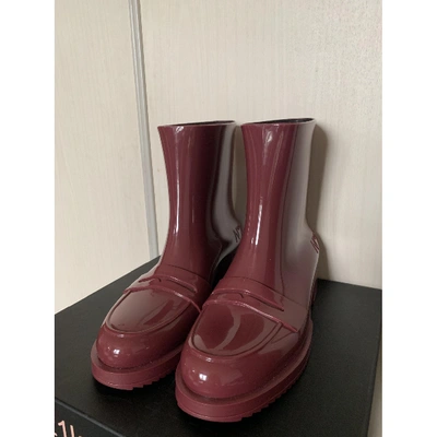 Pre-owned Kartell Ankle Boots In Burgundy