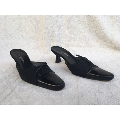 Pre-owned Atelier Mercadal Leather Mules In Black