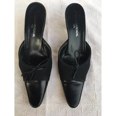 Pre-owned Atelier Mercadal Leather Mules In Black