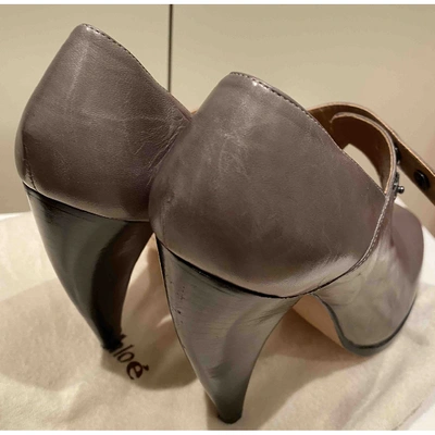 Pre-owned Chloé Leather Heels In Grey