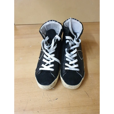 Pre-owned Philippe Model Leather Trainers In Black