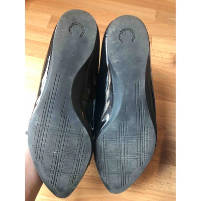 Pre-owned Fred Perry Black Patent Leather Flats