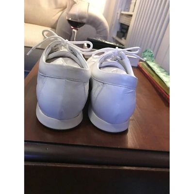 Pre-owned Escada Leather Trainers In White