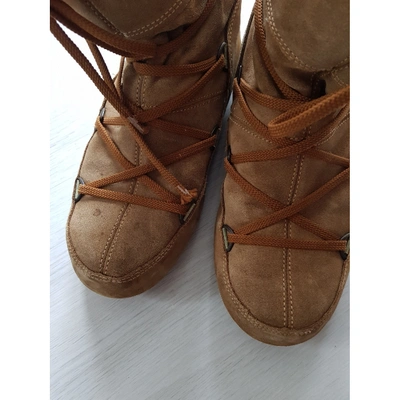 Pre-owned Moon Boot Beige Suede Boots