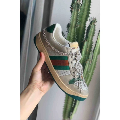 Pre-owned Gucci Screener Leather Trainers In Multicolour