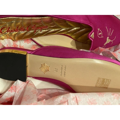 Pre-owned Charlotte Olympia Kitty Pink Cloth Sandals