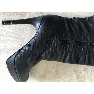 Pre-owned Dior Leather Boots In Black