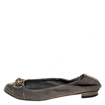 Pre-owned Gucci Brown Leather Ballet Flats