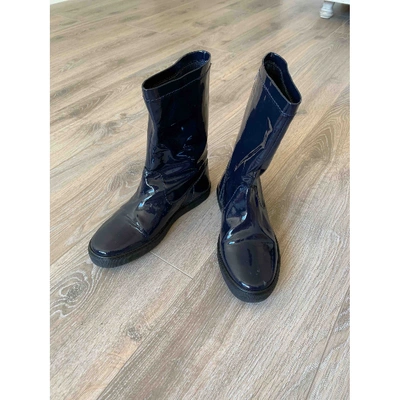 Pre-owned Jil Sander Navy Patent Leather Boots