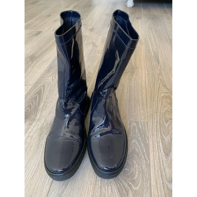 Pre-owned Jil Sander Navy Patent Leather Boots