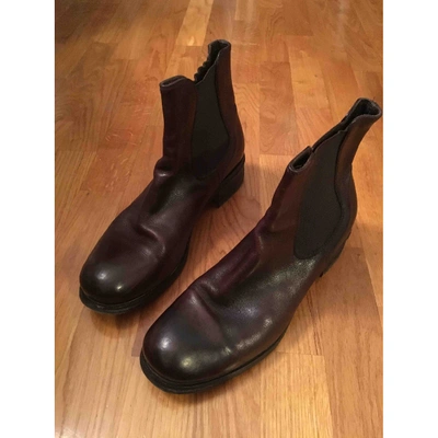 Pre-owned Raparo Leather Ankle Boots In Brown