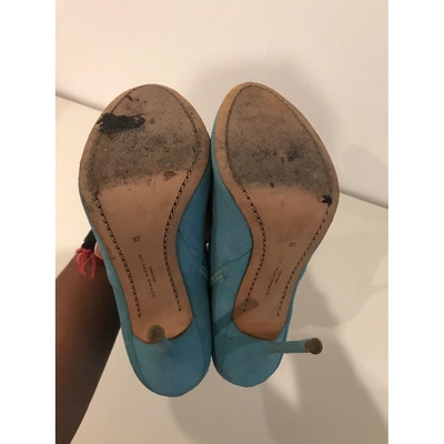Pre-owned Sophia Webster Turquoise Suede Ankle Boots