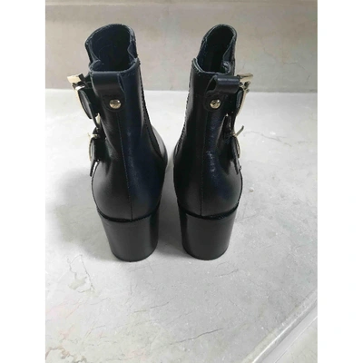 Pre-owned Sam Edelman Leather Boots In Black