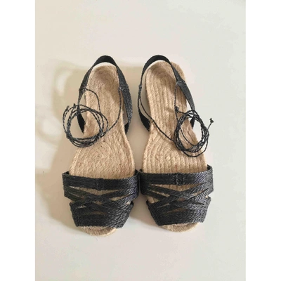 Pre-owned Ball Pages Black Cloth Sandals