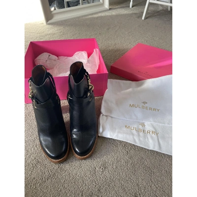 Pre-owned Mulberry Black Leather Ankle Boots