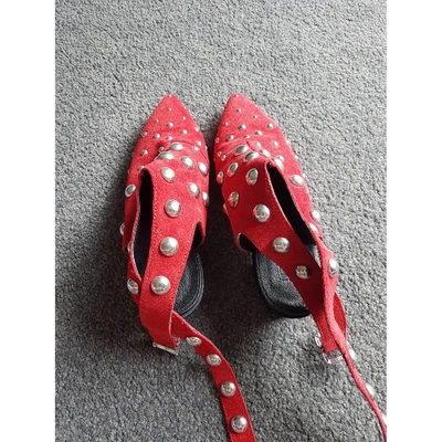 Pre-owned Topshop Tophop  Red Suede Ankle Boots