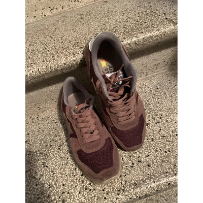 Pre-owned Atlantic Stars Leather Trainers In Burgundy