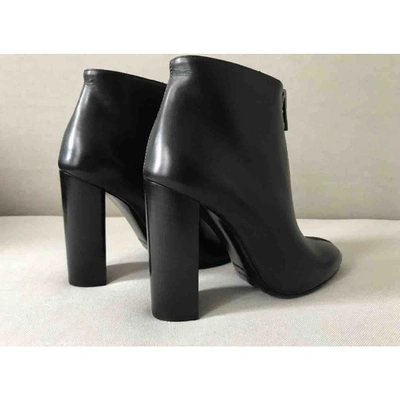 Pre-owned Tom Ford Leather Ankle Boots In Black