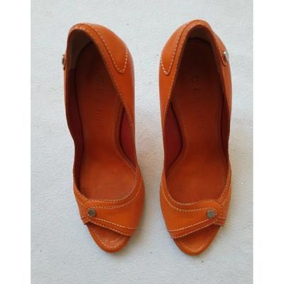 CELINE Pre-owned Leather Heels In Orange