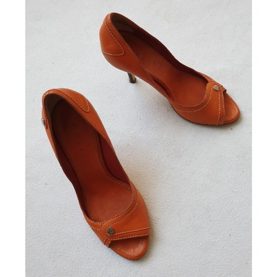 Pre-owned Celine Leather Heels In Orange