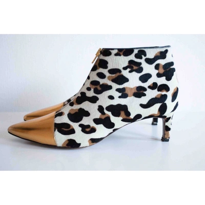 Pre-owned Marni Multicolour Pony-style Calfskin Ankle Boots