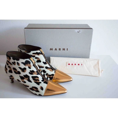 Pre-owned Marni Multicolour Pony-style Calfskin Ankle Boots