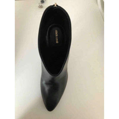 Pre-owned Roberto Cavalli Leather Heels In Black