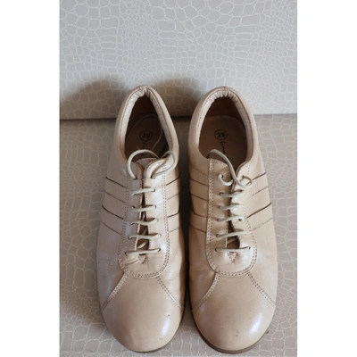 Pre-owned Gerard Darel Leather Trainers In Beige