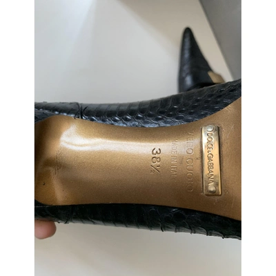 Pre-owned Dolce & Gabbana Leather Heels In Black