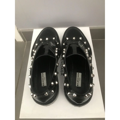 Pre-owned Balenciaga Leather Lace Ups In Black