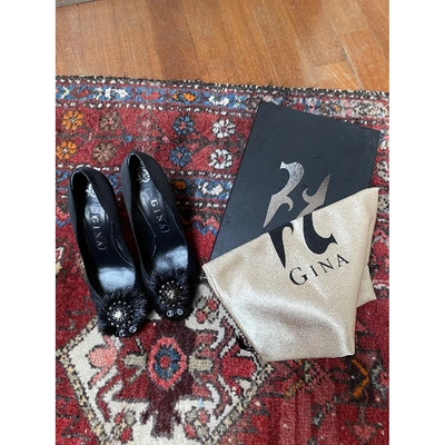 Pre-owned Gina Leather Heels In Black